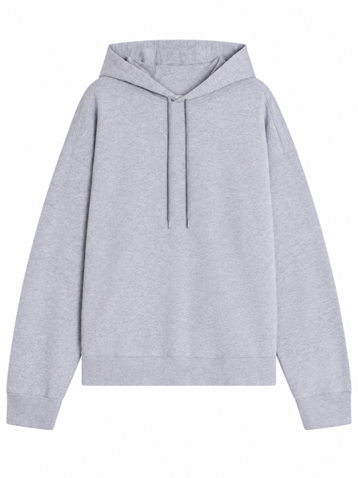 Light Grey Heathered Pullover Hoodie Oversized Fit