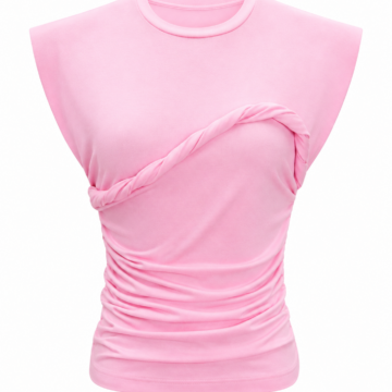 Light Pink Fitted Sleeveless Ruched Top