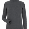 Dark Grey Cable Knit Turtleneck Sweater with Ribbed Panels