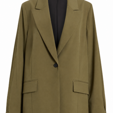 Olive Green Relaxed Longline Blazer