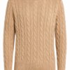 Tan Cable Knit Crewneck Sweater