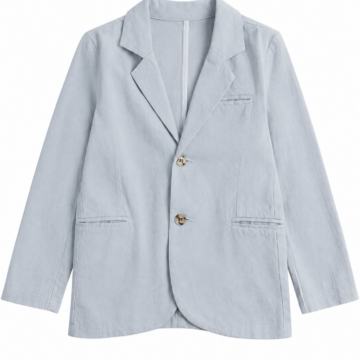 Light Blue Two-Button Patch Pocket Blazer
