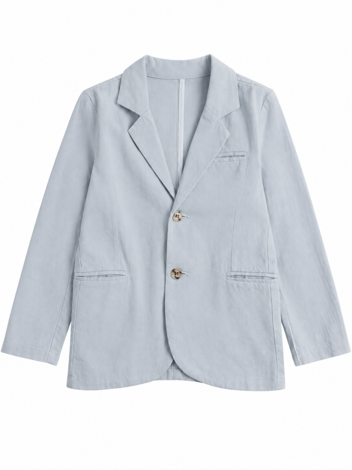 Light Blue Two-Button Patch Pocket Blazer