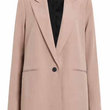 Light Beige Relaxed Single-Breasted Blazer