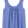Blue Geometric Print Sleeveless Lace-Trim Top